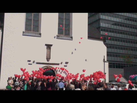 Luftballons Herzen, Alles Gute zur Hochzeit, Hochzeitszeremonie