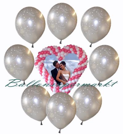 Luftballons-Hochzeit-Just-Married-frisch-verheiratet-Silber-mit-Helium