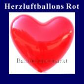 Herzluftballons Rot, rote Ballons in Herzform, Herzballons in der Farbe Rot
